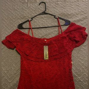 Knee long red dress, new with tag
